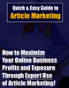 Thumbnail Quick & Easy Guide to Article Marketing Thumbnail Quick & Easy Guide to Article Marketing