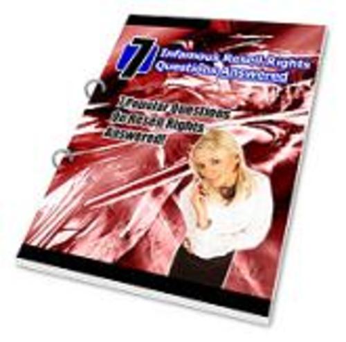 Product picture 7 Infamous Resell Rights Questions Answered